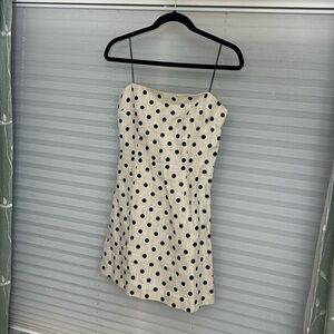 Linen polka dot mini dress